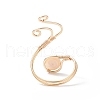 Copper Wire Wrapped Natural Freshwater Pearl Cuff Rings for Women RJEW-JR00553-01-7