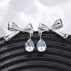 304 Stainless Steel Rhinestone Stud Earrings EJEW-Z098-09P-2