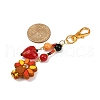 Thanksgiving Day Handmade Glass Seed Beaded & Silicone Turkey Pendant Decorations HJEW-MZ00272-3