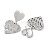 Brass Pave Clear Cubic Zirconia Stud Earrings for Women EJEW-M258-13P-2