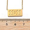 304 Stainless Steel 11:11 Number Rectangle Pendant Necklace with Cable Chains for Women NJEW-NH0001-04G-5