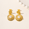 Vintage Zinc Alloy Imitation Pearl Dangle Stud Earrings ZX5900-2