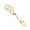 Brass Macrame Pouch Empty Stone Holder Pendant Decoration HJEW-JM03304-02-5