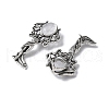 Angel Brass Natural Quartz Crystal Pendants KK-D361-02AS-18-2