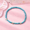 Dyed Synthetic Turquoise Beads Stretch Bracelets for Women Men BJEW-JB11311-03-2