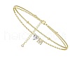 Heart & Letter Brass Crystal Rhinestone Charm Double Layer Anklets FS-WG6749C-13-1