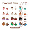 Cheriswelry DIY 12 Pairs 12 Style Two Tone Resin & Walnut Wood Stud Earring Findings DIY-CW0001-35-3