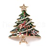 Alloy Rhinestone & Acrylic Christmas Tree Brooch for Women JEWB-M043-17B-KCG-1