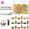 SOFPLATE 200Pcs 10 Colors Brass Rhinestone Spacer Beads RB-SP001-08B-2