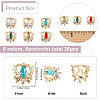 CRASPIRE 36Pcs 6 Colors Alloy Rhinestone Cabochons MRMJ-CP0001-08-2