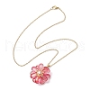 6Pcs 6 Colors Glass Pendant Necklaces NJEW-MZ00113-5