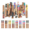 16Pcs 8 Colors Transparent Resin & Walnut Wood Big Pendants RESI-TA0002-53-2