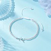 Brass Clear Cubic Zirconia Branch Link Bracelets BJEW-JB11897-1