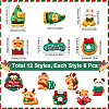 SUNNYCLUE 72Pcs 12 Styles Christmas Theme Opaque Resin Cabochons RESI-SC0005-73-2