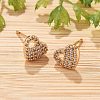 Brass Micro Pave Clear Cubic Zirconia Stud Earrings for Women EJEW-G428-25G-05-3