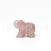 Natural Rose Quartz Elephant Decorations G-PW0007-020B-1