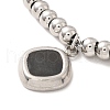 304 Stainless Steel Rhombus Charm Bracelet with Enamel BJEW-B057-10P-2