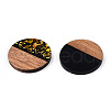 Opaque Resin & Walnut Wood Pendants RESI-N039-43-2