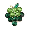 Fruit Zinc Alloy Rhinestone Brooches for Backpack Clothes JEWB-R068-02C-G-1