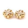 Brass Micro Pave Clear Cubic Zirconia Beads KK-S389-21G-2