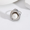 Stainless Steel Teardrop Cuff Ring for Women BM0496-4-2