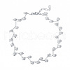 Alloy and Imitation Pearl Flower Link Chain Choker Necklaces for Wedding Jewelry FS-WG4B46D-03-1