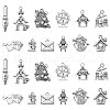 60Pcs 12 Styles Tibetan Style Alloy Pendants ST-CJ0002-56-1