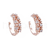 Brass Micro Pave Clear Cubic Zirconia Cuff Earrings EJEW-I249-08RG-1
