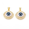 Brass Micro Pave Cubic Zirconia Pendants for Women KK-T070-103A-1