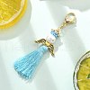 Angel Glass Pearl & MIYUKI Seed Beaded & Polycotton Tassel Pendant Decorations HJEW-MZ00197-02-4