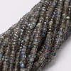 Faceted Rondelle Natural Labradorite Bead Strands G-M298-25-1