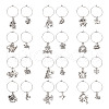 48Pcs 24 Style 12 Constellations Alloy Wine Glass Charms with Rhinestone AJEW-TAC00002-12