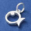 925 Sterling Silver Hollow Fish Charms with Jump Rings STER-E071-01S-09-2