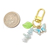 Natural Aquamarine Chips Pendant Decorations HJEW-JM03258-04-3