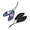 2Pcs Natural Black Lip Shell Pendants FIND-Z079-01G-2