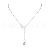 Adjustable 304 Stainless Steel Cable Chain Lariat Necklaces NJEW-JN05186-2