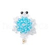 3D Electroplate Glass Seed Beaded Tortoise Pendants PALLOY-MZ00674-05-1