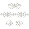 4Pcs Zinc Alloy Rhinestone Snap Lock Clasps FIND-FG0003-45B-1