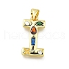 Brass Micro Pave Clear Cubic Zirconia Pendants KK-G521-01G-I-01-1