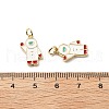 Brass Enamel Pendants KK-L237-024G-02-3