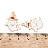 Halloween Theme Light Gold Plated Alloy Enamel Pendants ENAM-M219-14KCG-03-3