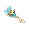 Alloy Glass Flowers Pendant Decorations HJEW-MZ00207-6