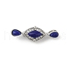 Brass Micro Pave Cubic Zirconia & Optimized Lapis Box Clasps KK-P291-47P-1