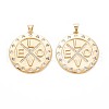 Brass Micro Pave Clear Cubic Zirconia Pendants KK-S364-111-1