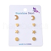 304 Stainless Steel Earring Sets EJEW-S248-01G-2