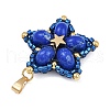 Handmade Glass Seed Beaded & Synthetic Dyed Imperial Jasper Beads Pendants PALLOY-MZ00751-02-3