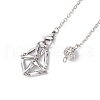 Non-Tarnish Stainless Steel Braided Chain Macrame Pouch Empty Stone Holder Dowsing Pendulums PALLOY-JF02738-01-4