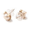 Natural Pearl Stud Earrings EJEW-K268-01KCG-2