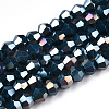 Opaque Solid Color Electroplate Glass Beads Strands X-EGLA-A039-P2mm-B09-1