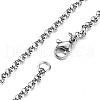Skull Rhinestone Pendant Necklaces with Rolo Chains NJEW-F309-03-3